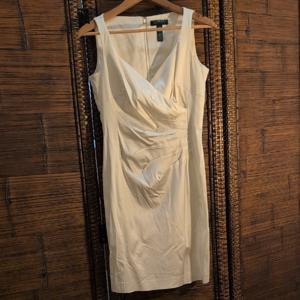 Calvin Klein Beige Draped Midi Dress